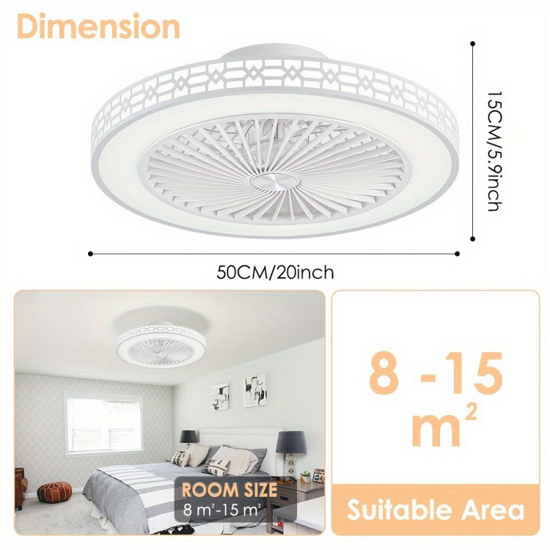2026 New Cross-Border Dropshipping 20 Modern Embedded Installation Bladeless Ceiling Fans
