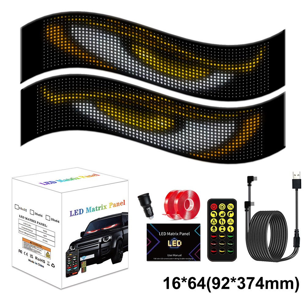 Factory Production APP Bluetooth Car LED Flexible Screen LED Luminous Car Sticker Truck Devil's Eye Smart Car Sticker