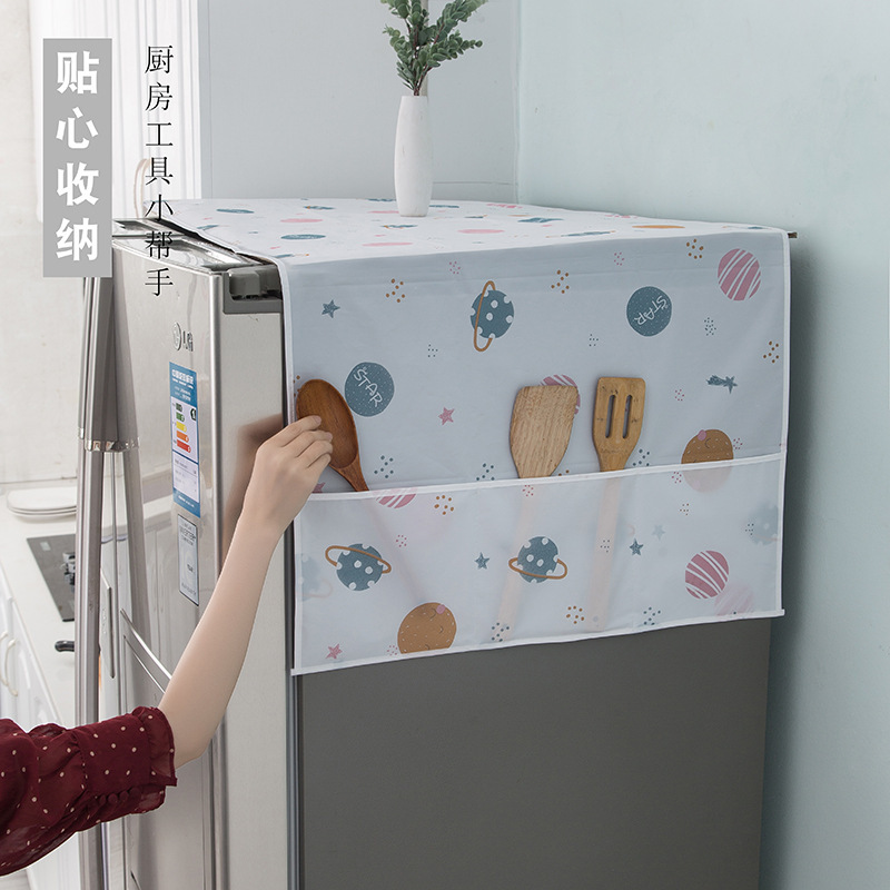 Refrigerator Dust-proof Cover Cloth Non-slip Dust-proof Cover Microwave Single and Double Door Refrigerator Cover Cover Towel Washing Machine Dust-proof Fabric