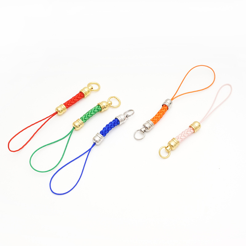 Crown Corn Rope Mobile Phone Lanyard Adjustable Neck Anti-lost Wrist Rope Keychain Hand-woven Rope