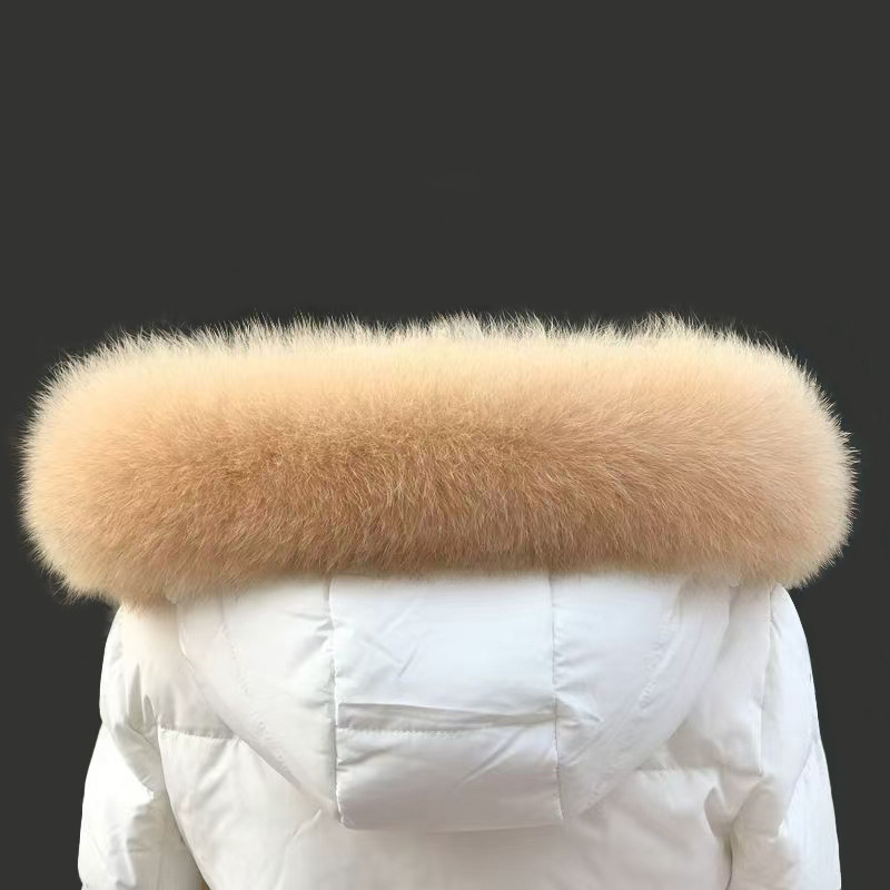 Fur Collar Fox Real Fur Manufacturer Wholesale Custom Clothing Parka down Jacket Universal Hood Collar Hood Strip Accessories