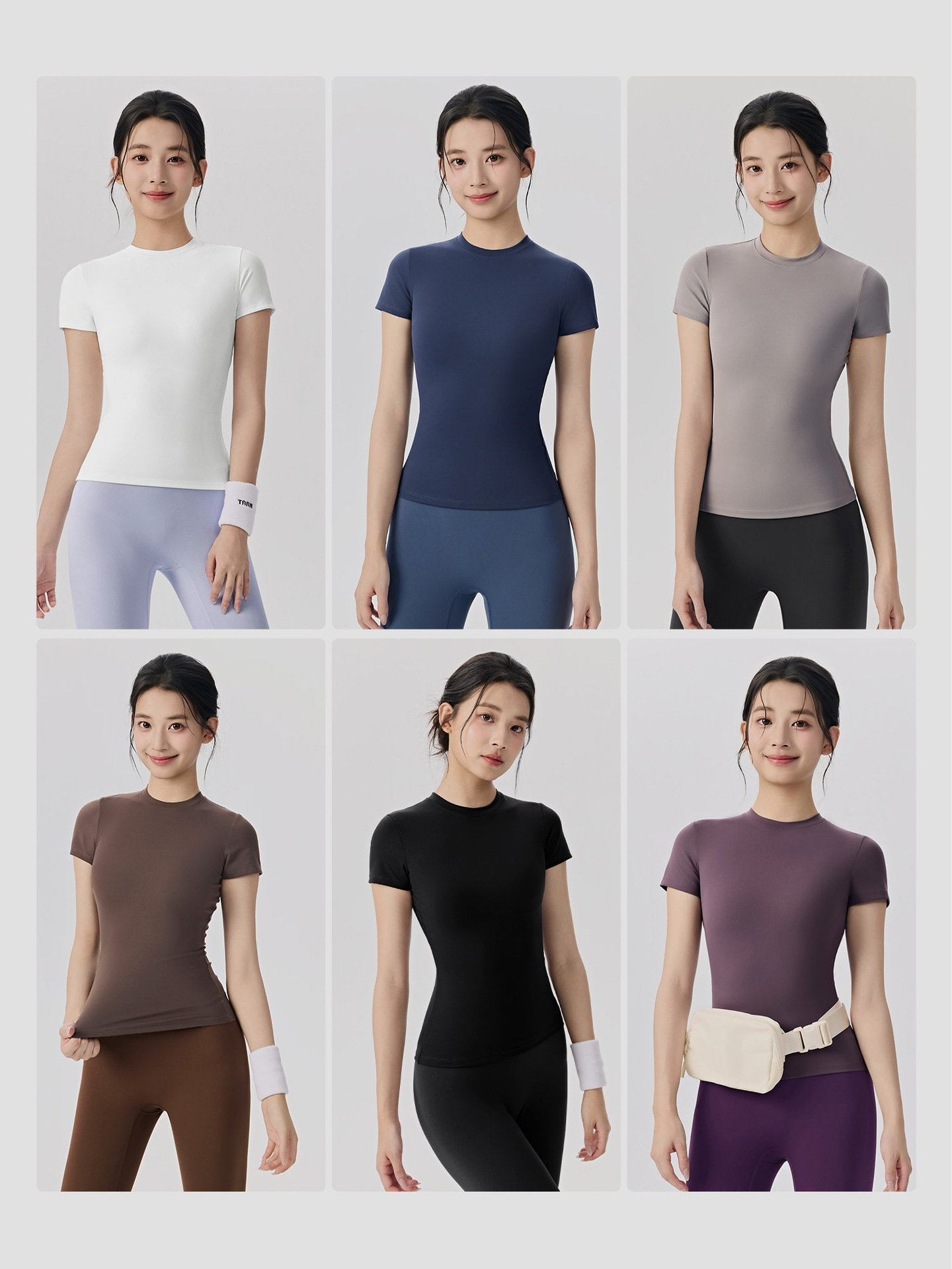 Spring and Summer Yoga Wear Short-Sleeved Nude Tight Slimming Look Fitness Wear Women's Outdoor Pilates Running Training Sports T-Shirt