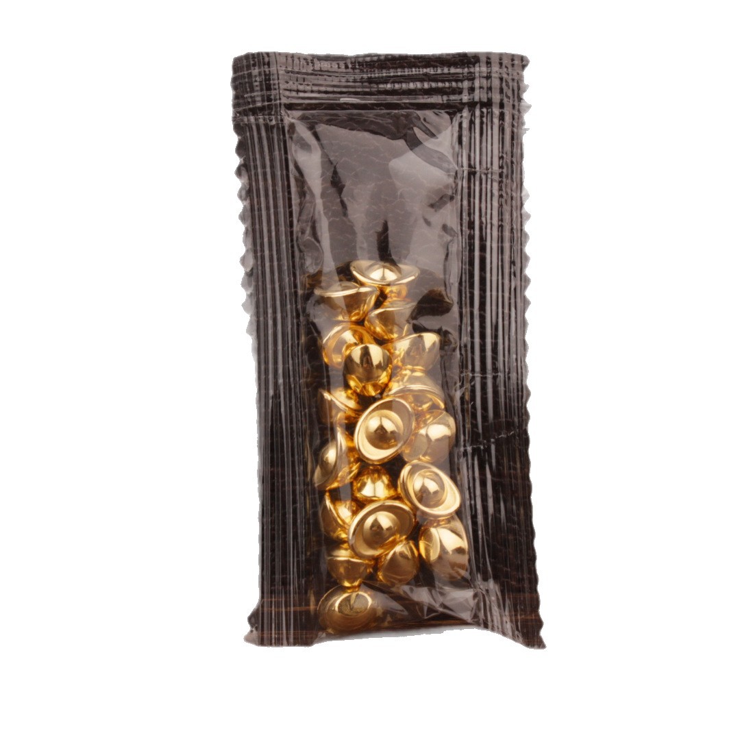 Bagged 1cm Ingot Gold Ingot Gold Melon Seeds Gold Peanuts Mini Ingot Photo Frame Baifu Tank Special Ingot Wholesale