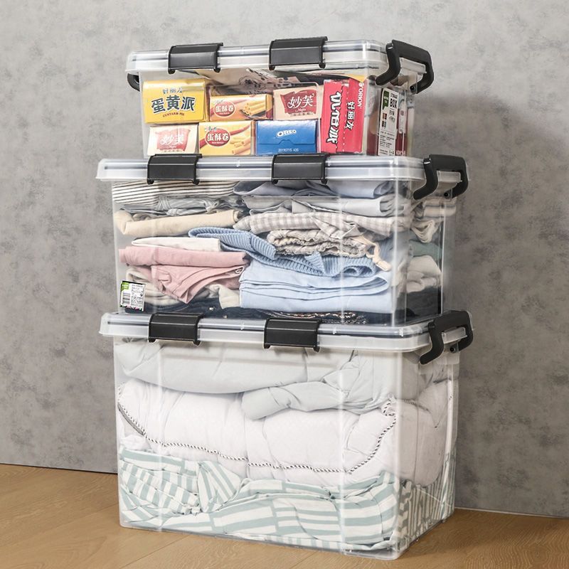 Sealed Transparent Storage Box Plastic Extra Large Household Storage Box Moisture-Proof Organizing Student Clothes Thickened Box