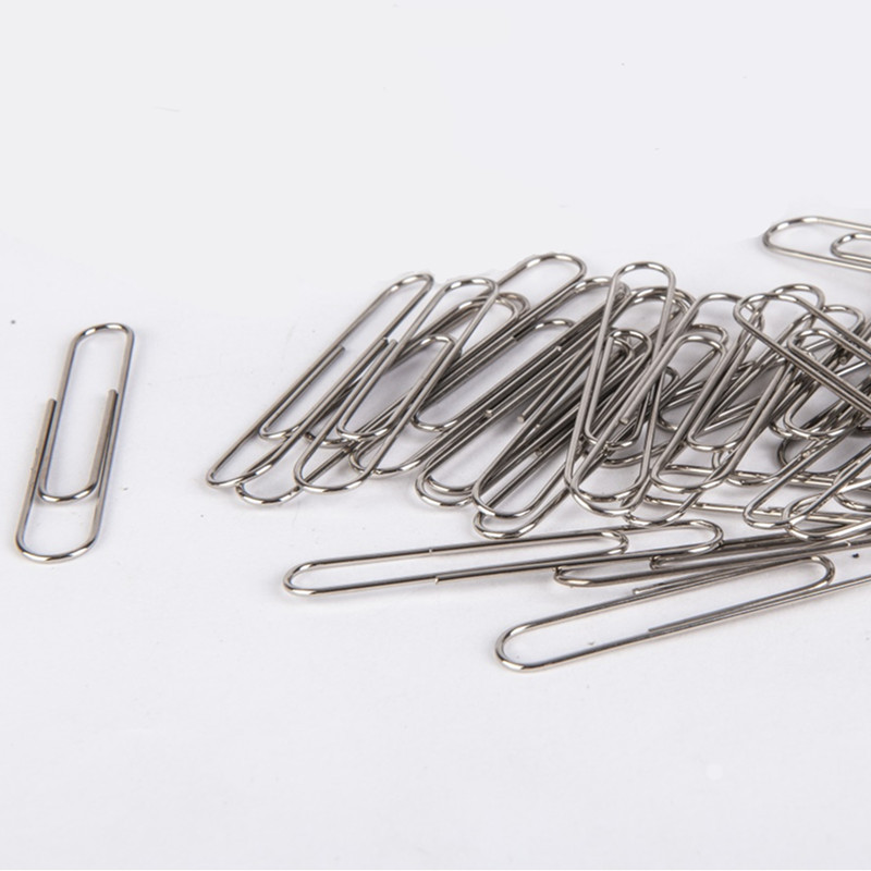 Wholesale nickel plated paper clip silver metal bookmark large return needle office paper clip 50mm color paper clip