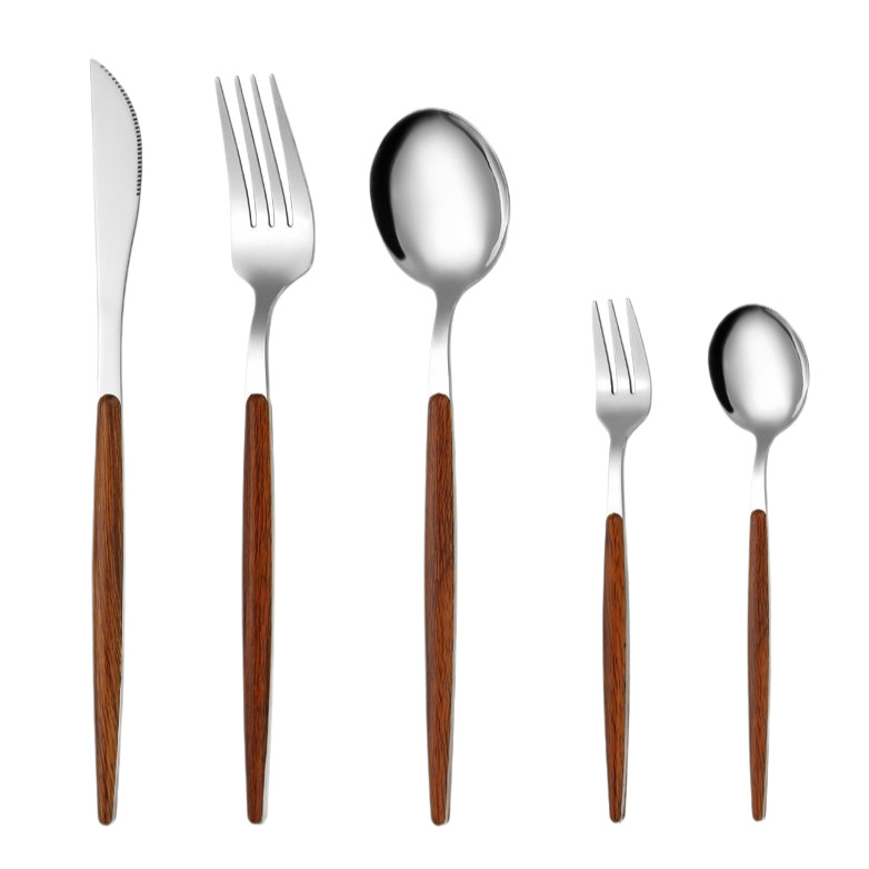 Stainless Steel Portable Cutlery Box Imitation Wooden Handle Chopsticks Spoon Fork Set Korean Three-Piece Student Tableware for One Person