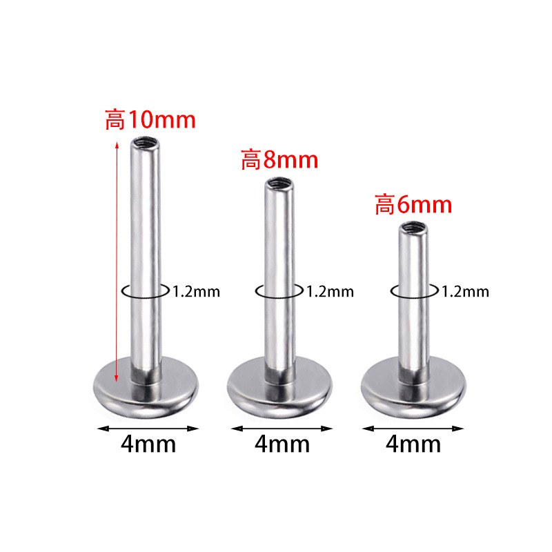 F136 titanium alloy earnail rod inner tooth lip nail rod 1.2/1.0(16/18G)G23 titanium earnail flat bottom rod
