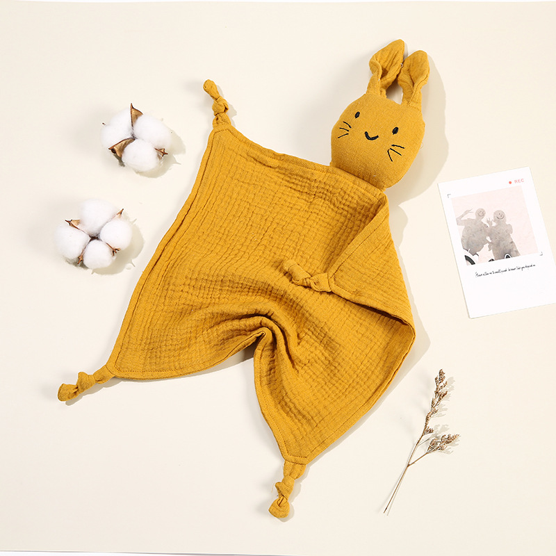 Foreign trade children's double-layer cotton gauze blanket cute cat saliva towel sleeping comfort towel doll baby blanket