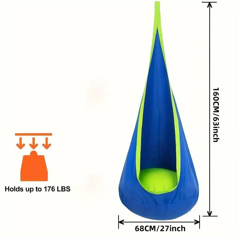 Children's Hanging Chair Indoor and Outdoor Children's Swing Inflatable Cushion Nylon Cotton Bag Swing Hanging Chair Hammock Luminous Swing