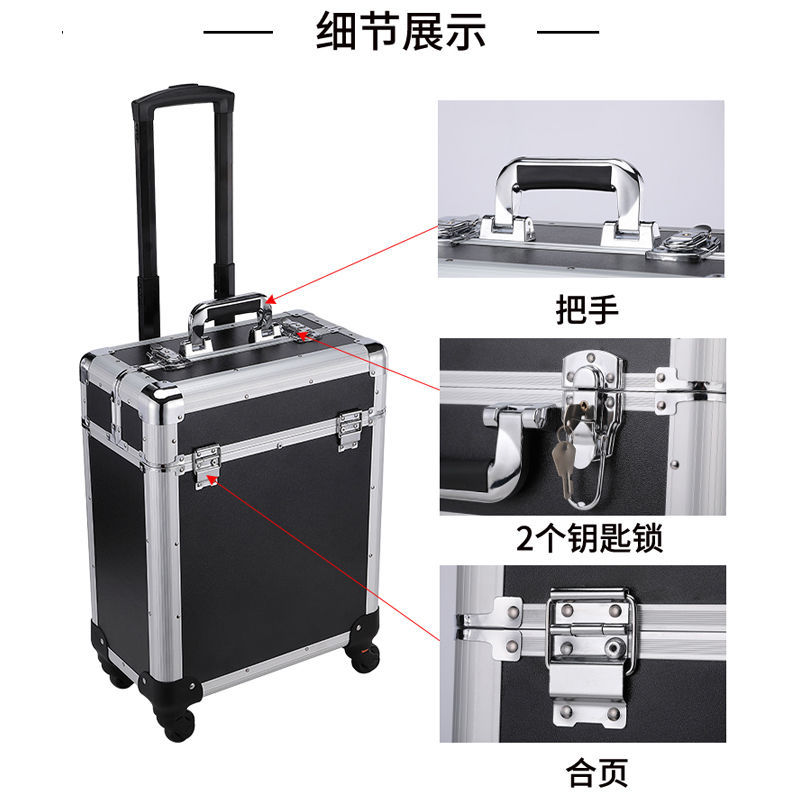 Trolley Tool Box with Wheels, Multifunctional Electrician Hardware Furniture Repair Storage Box, Large Industrial Grade Trolley Bag