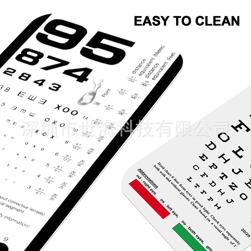 Visual chart international standard visual chart thickening e word c forming human children version waterproof logarithmic myopia table test