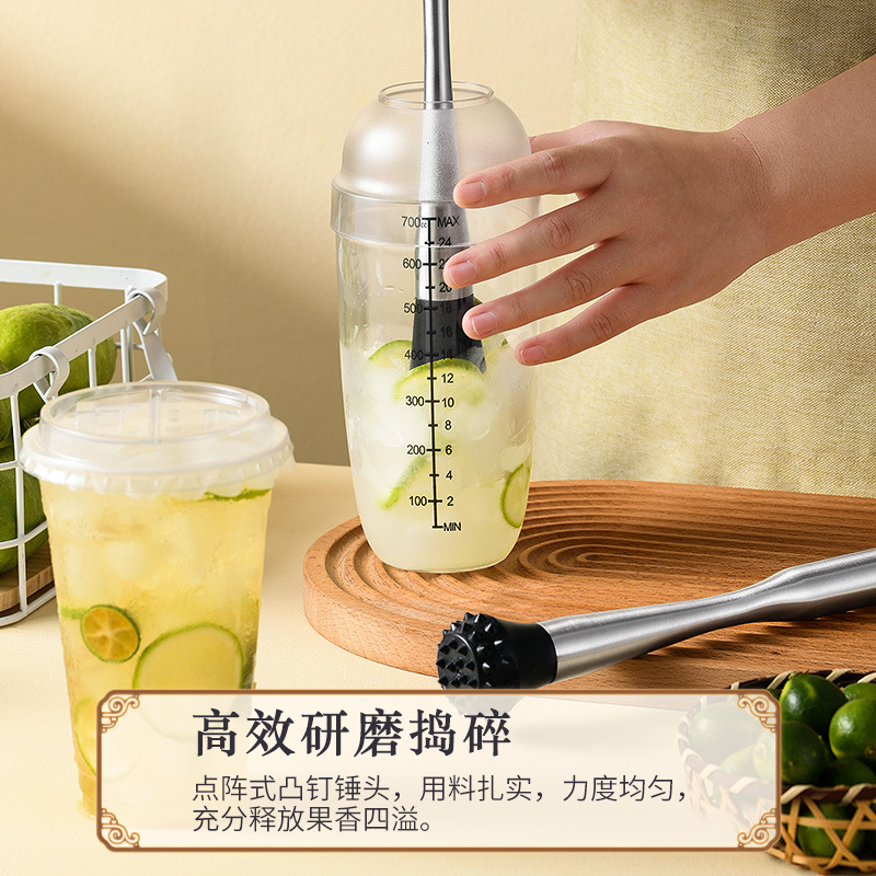 Snow Cup Mashing Stick Stainless Steel Beat Lemon Hammer Pressure Mashing Mud Masher Hand Beat Lemon Tea Tool Crushed Ice Hammer