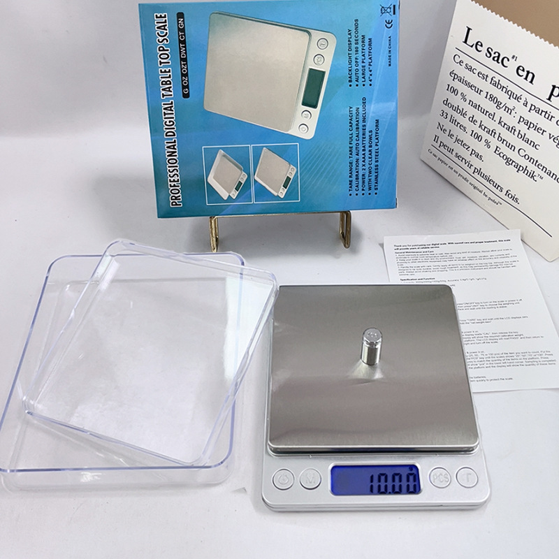 i2000 electronic kitchen scale gram baking scale portable pocket scale household stainless steel scale high precision jewelry scale