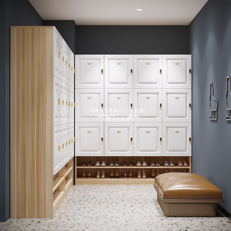 Wooden Locker Yoga Studio Barber Shop Bag Storage Cabinet Gym Dormitory Employee Cabinet Induction Lock Storage Storage Cabinet