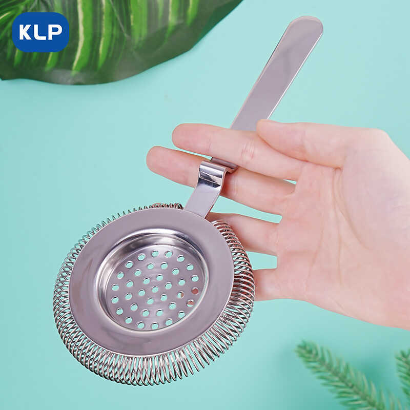 European-Style Hawthorn-Shaped Stainless Steel Retro Ice Strainer Filter Mesh for Bartending Practical Barware Filter