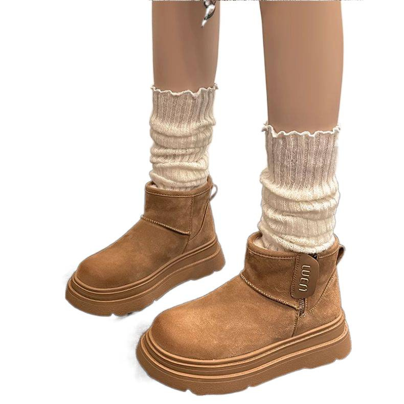 Girls Snow Boots 2025 Winter New Medium and Large Kidsren's Furry Boots Little Girls Students Waterproof Large Cotton Shoes