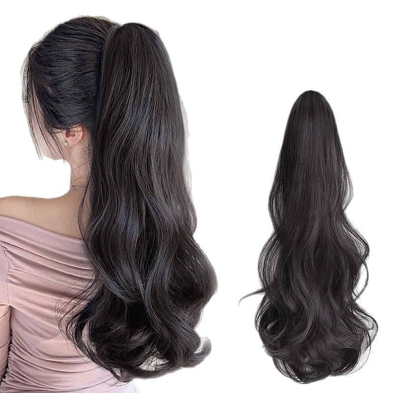 Wig Female Ponytail Wrap-Around Hair Extension Long Ponytail Braided Wig Fashionable Boxing Braid Natural Realistic Ponytail