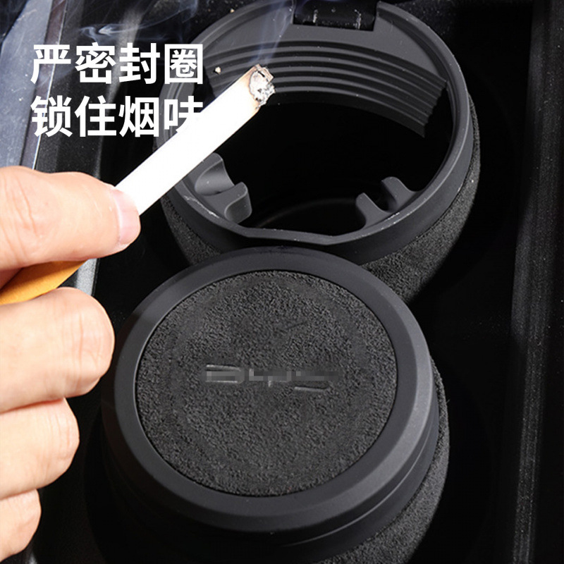 Suitable for Byd Song Prol Tang Yuan up Qin Plus Seal 06Dmi Han Car Ashtray Suede Wear-Resistant