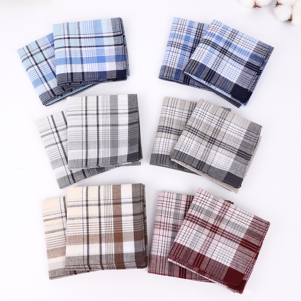 New Cross-Border Handkerchief, Cotton Sweat-Absorbent Hand Towel, Men's Handkerchief, Pure Cotton Small Towel, Customizable Square Towel, Handkerchief Towel