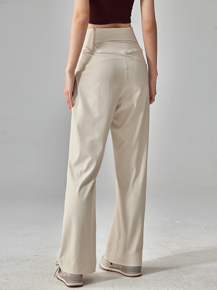 High-Waisted Wide-Leg Sports Pants for Women, Quick-Drying, Loose, Straight and Slimming Look, Dance Running, Fitness, Casual Yoga Pants