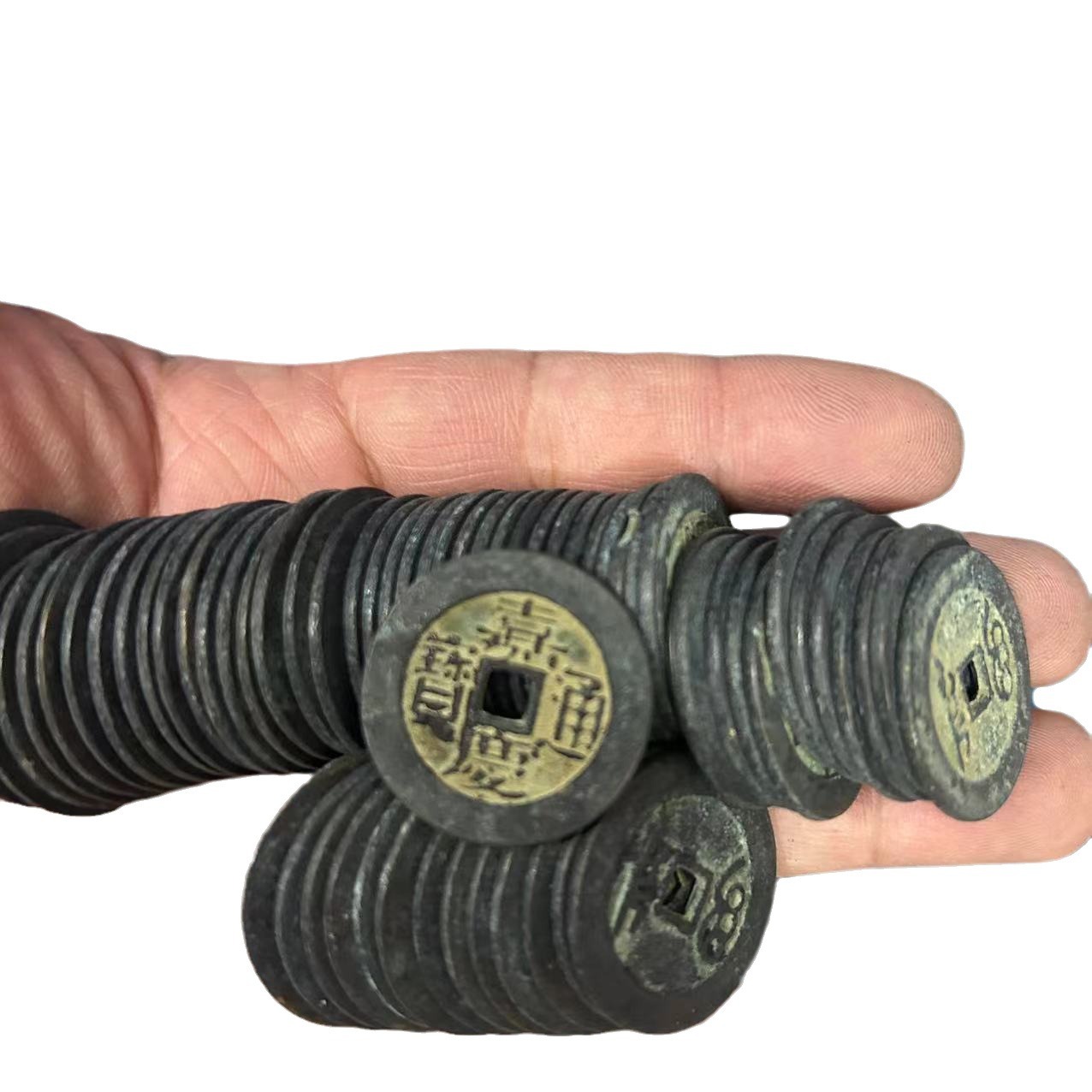 Antique Thickened 2.5cm Shunzhi Kangxi Yongzheng Qianlong Jiaqing Qing Dynasty Five Emperors Money Collection