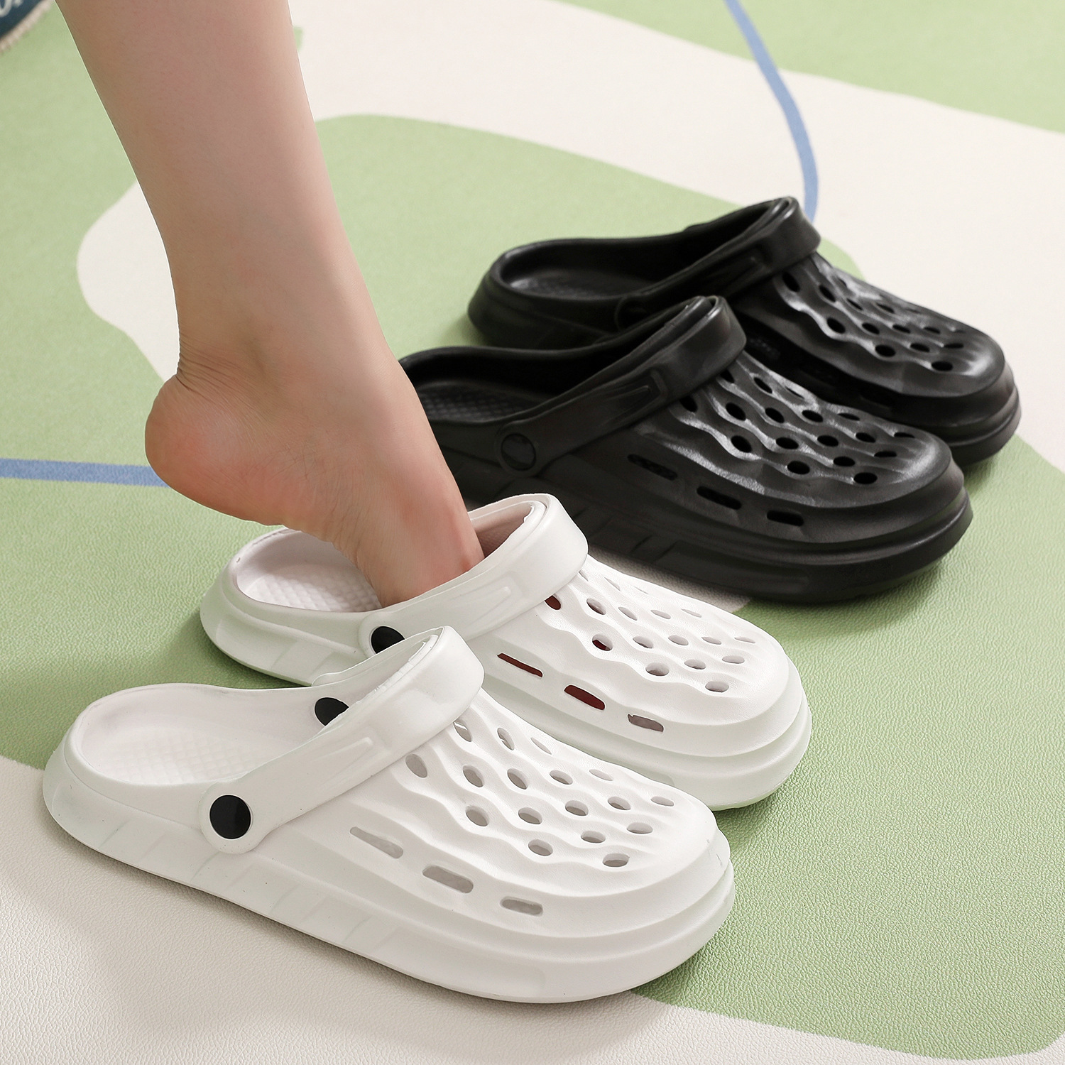 Кросс-бордерные DIY сабо для мужчин и женщин, 2025 летние закрытые сандалии для медсестер, дышащие и удобные для пар