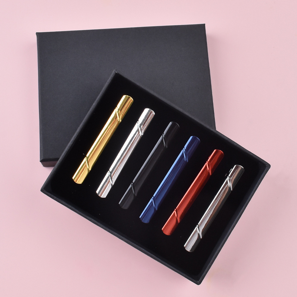 Amazon Cross-Border New Glossy Tie Clip Suit Men's Business Suit Simple Twill Shirt Tie Clip Box