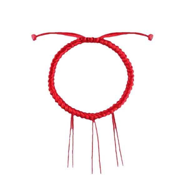 Benmingnian Red Rope Hand-woven Diamond Knot Transfer DIY Hand Rope Beaded Ping An Buckle Semi-finished Rope Bracelet