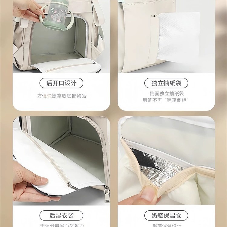 Wuyouhu 2025 New Multifunctional Mommy Bag, Mother and Baby Bag, Lightweight and Stylish for Going Out, Mom's Handbag and Backpack