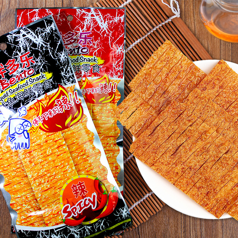 Thailand imported specialty seafood mixed with Duole brand hand-torn seafood instant squid slices snacks wholesale 20g