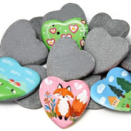 Painting Stones, Heart-Shaped Stones, Heart-Shaped Ornaments, Marble Heart-Shaped Stress Relief Stones, Lucky Stones, Nail Art Decorations