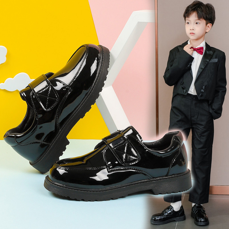 Children's Shoes, Boys' Leather Shoes, Spring & Fall 2025 New Korean Style British Style Black Soft Sole Primary School Students' Campus Performance Shoes