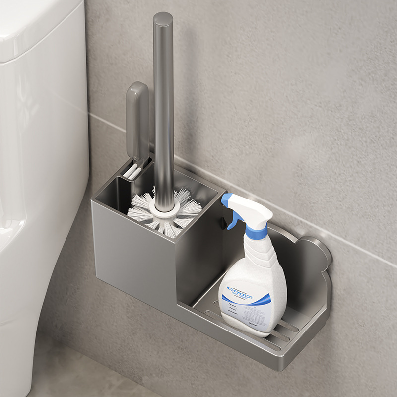 Toilet Brush Rack Wall-Mountable Toilet Brush No Dead Angle Toilet Toilet Household Cleaning Long Handle Brush suit
