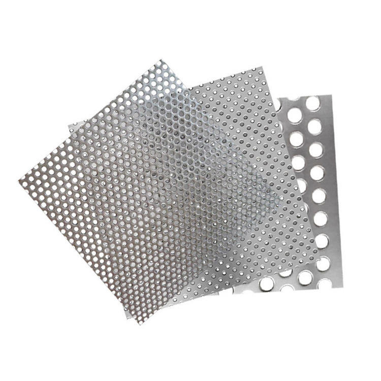 304 Stainless Steel Round Perforated Board Supermarket Storage Spray Perforated Board Anti-Slip Road Crocodile Mouth Perforated Mesh