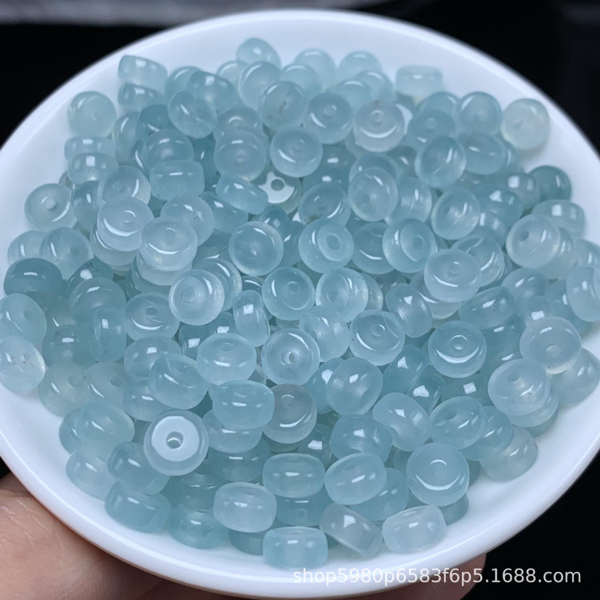 Sea Blue high ice 8mm abacus beads loose beads wholesale diy bracelet Jade Jewelry necklace spacer Accessories Wholesale