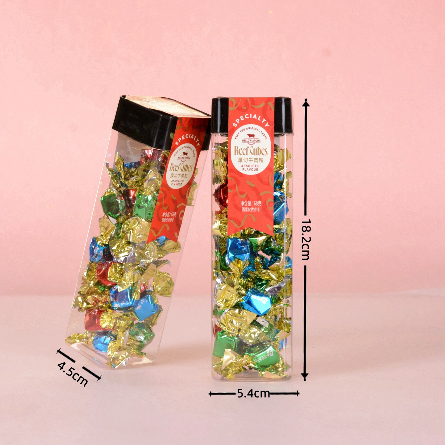 Вейкоуай толстые говяжьи кубики свадебный день рождения банкет для детей подарок на свадебный прием прозрачная коробка 68г