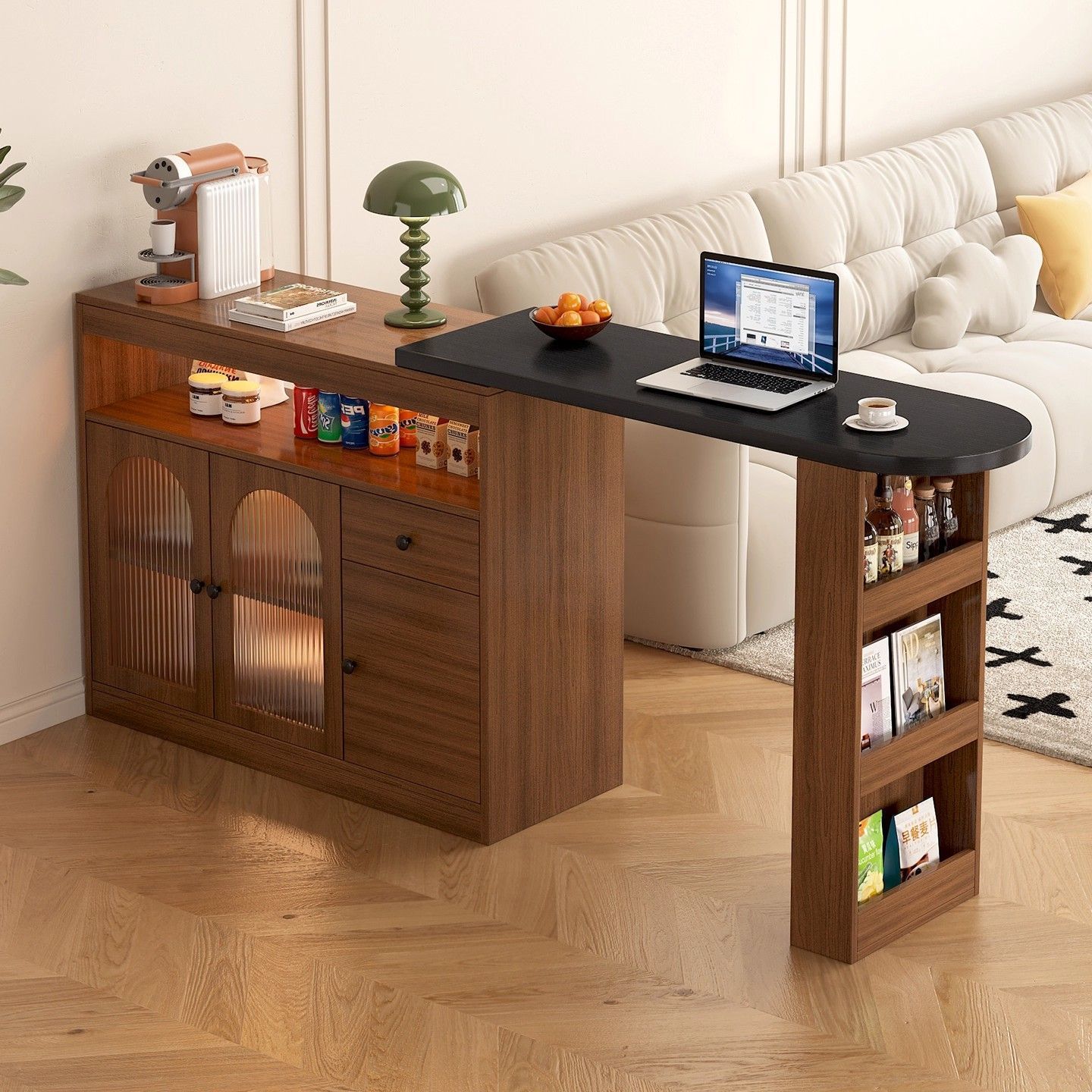 Retractable Bar Table Island Sideboard Integrated Home Living Room Partition Small Apartment Balcony Wall Sofa Side Cabinet