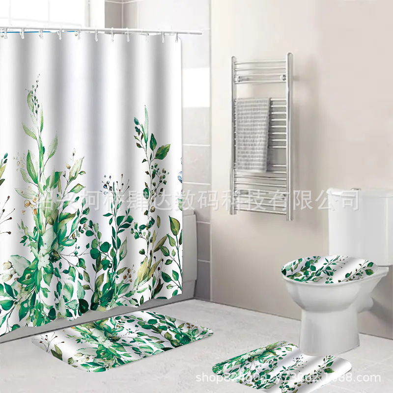 Занавеска для душа с цифровой печатью, водонепроницаемая, для ванной