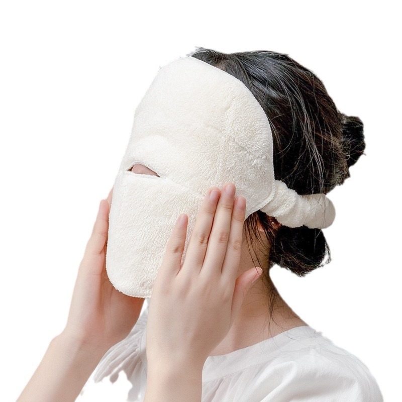 Cross-border face towel hot compress mask towel open pores thick moisturizing beauty salon hot compress mask three-hole face towel