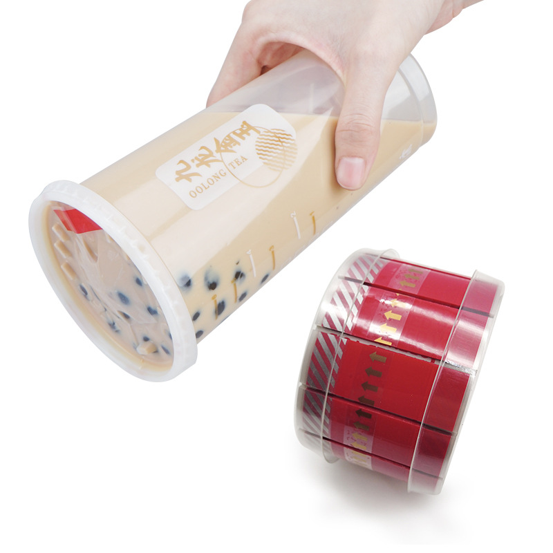 Anti-counterfeiting easy-to-tear adhesive tape sealing anti-release adhesive packaging prevent opening label cup mouth sticker