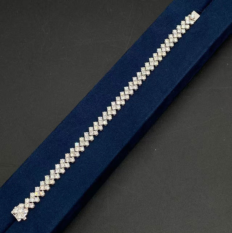 Platinum Pt950 Tennis Bracelet Laboratory Grown Diamond Bracelet Luxury Fashion Versatile Diamond Bracelet Cross-Border