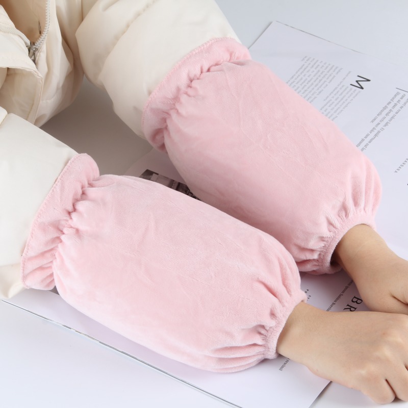 New oversleeves autumn and winter anti-dirty white black Korean style anti-fouling oversleeves women's solid color down jacket sleeve head