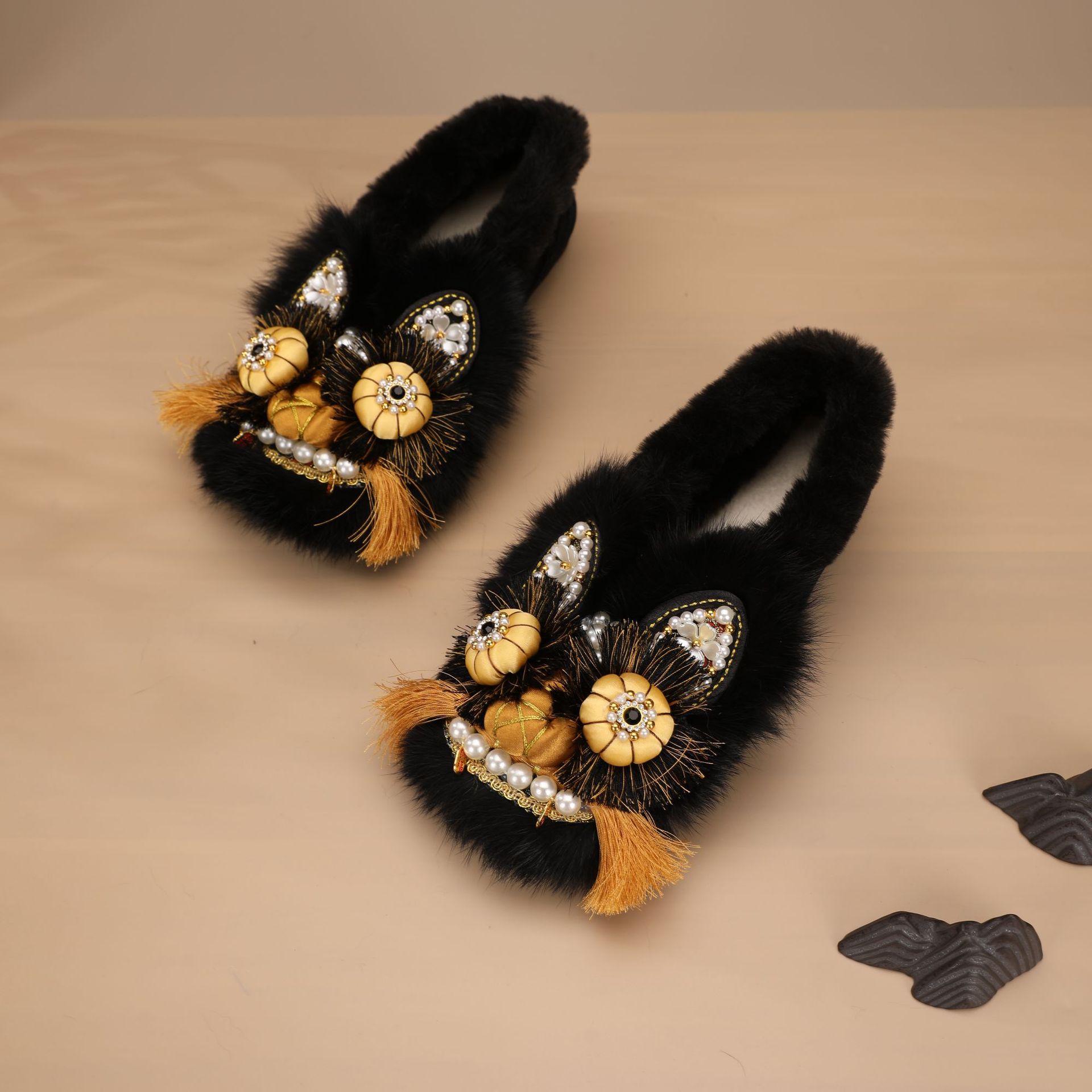 虎头鞋女成人冬季软底居家外穿绿色国风包头复古鞋非遗手工绣花鞋