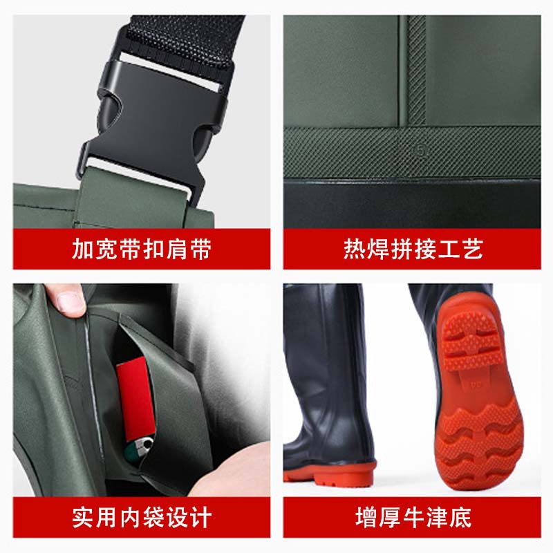 Strap waterproof wholesale half-length jumpsuit men's fishing pants catch fish pants thickened jumpsuit rain pants water pants