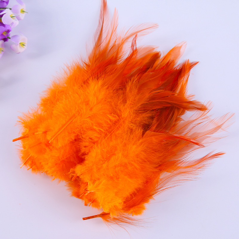 Factory direct long red pointed feather color chicken feather catcher dream net cat stick decorative accessories diy handmade materials