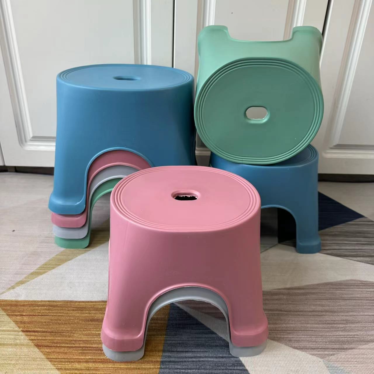 Thickened ingot stool bathroom stool adult non-slip foot plastic stool bath short stool children's stool
