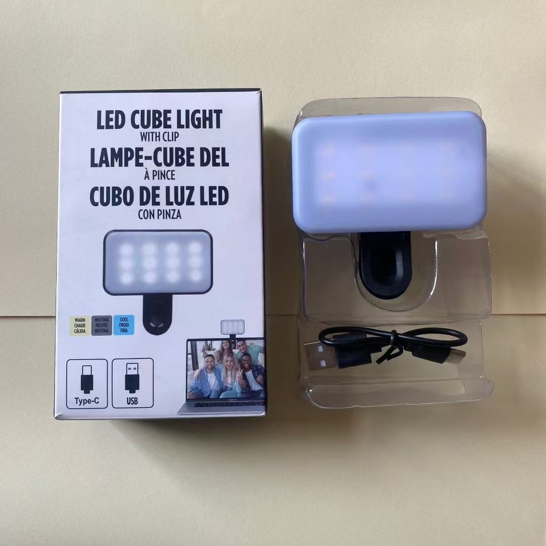 Rk12 Clip Portable Pocket Light Live Beauty Selfie Round Flash USB Rechargeable Phone Fill Light