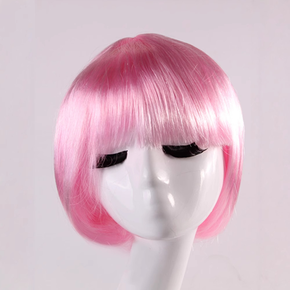 Cross-border direct selling color student wig BOB0 head party supplies dress up student head short wig manufacturers wholesale