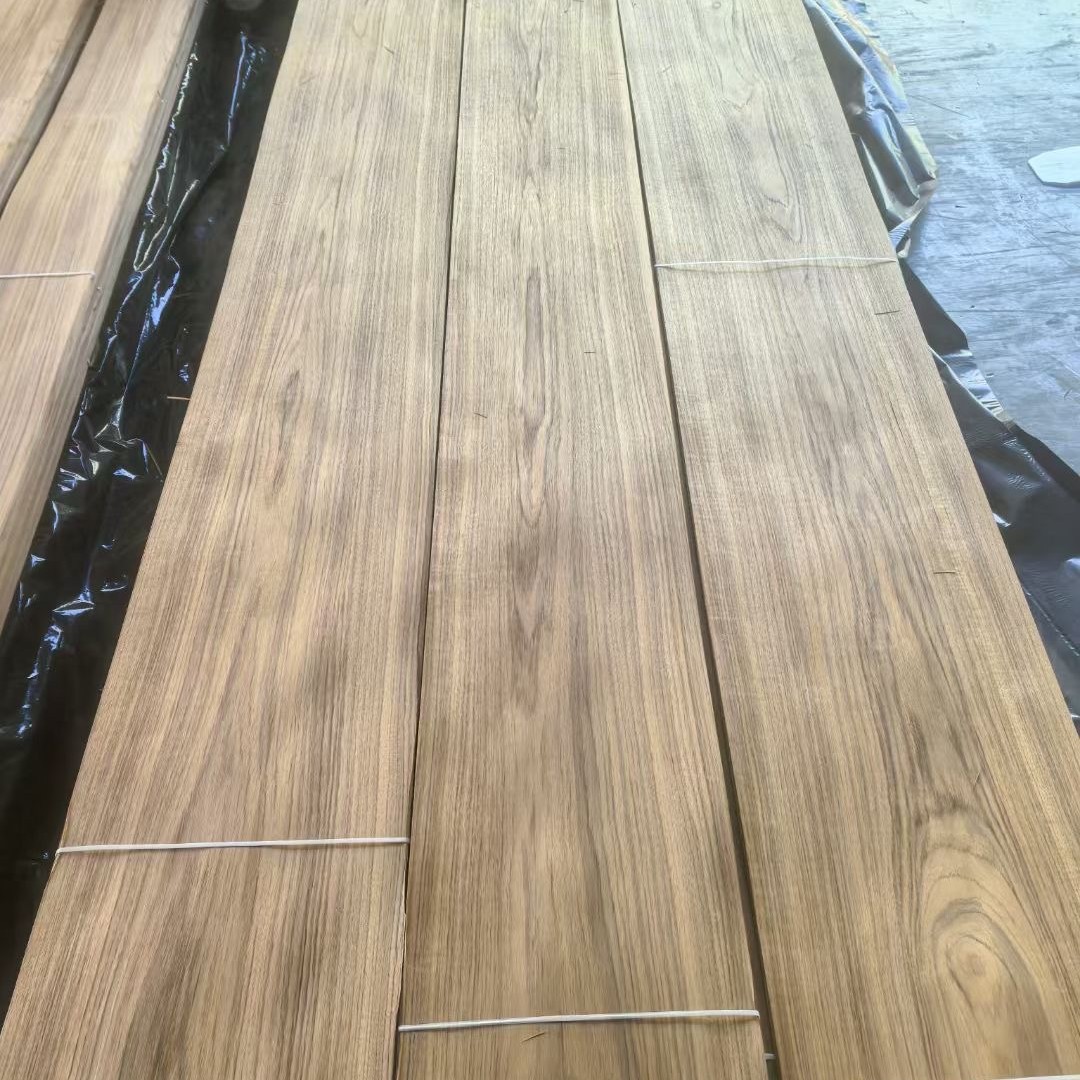 Teak Veneer Pattern Half-Flower Door Panel Decorative Panel Wall Panel Furniture Veneer Whole House Covered with Solid Wood Lines