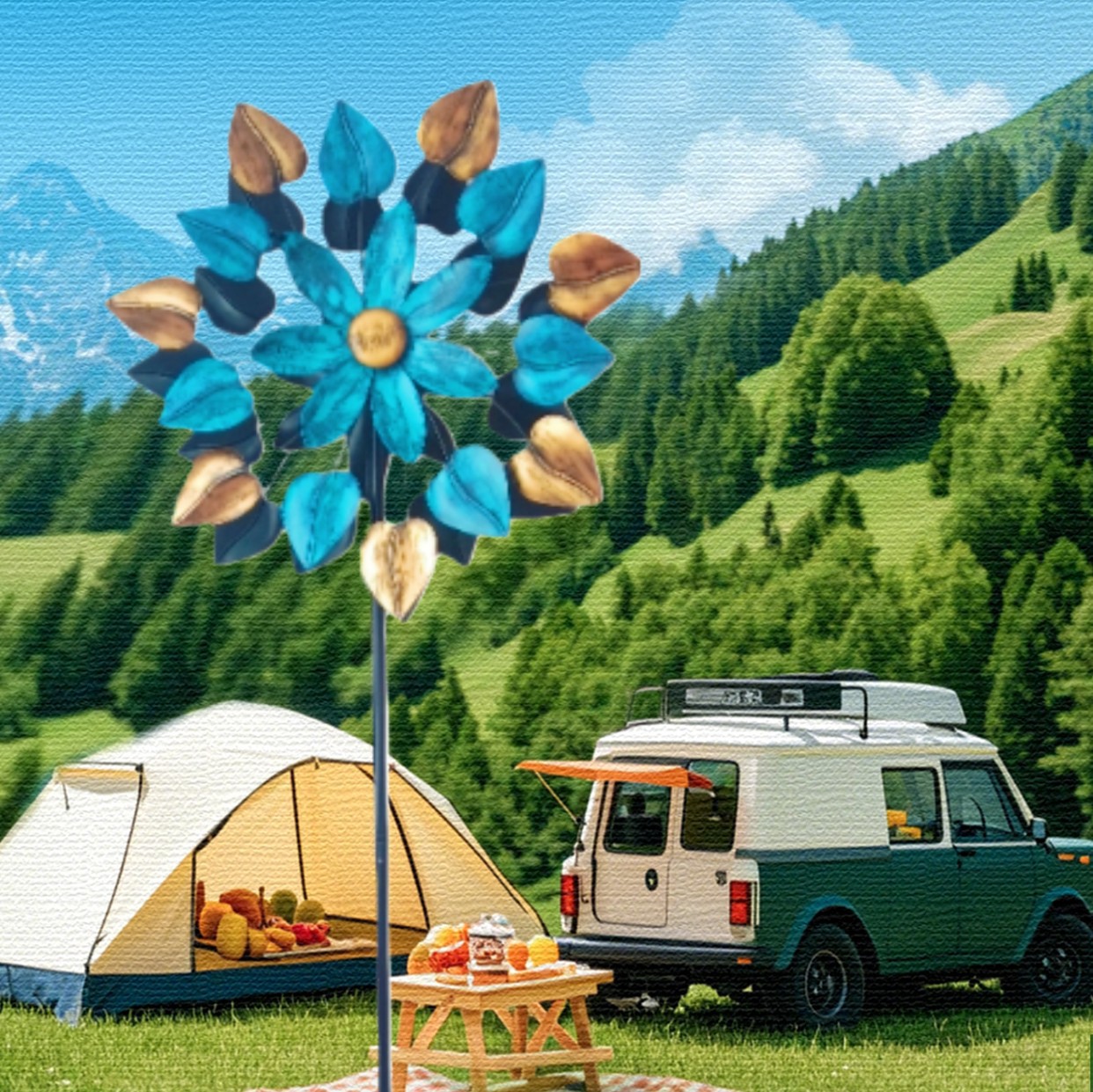 Уличный кованый железный винтажный солнечный ветряк, садовое украшение, подключаемое, высокая чистота